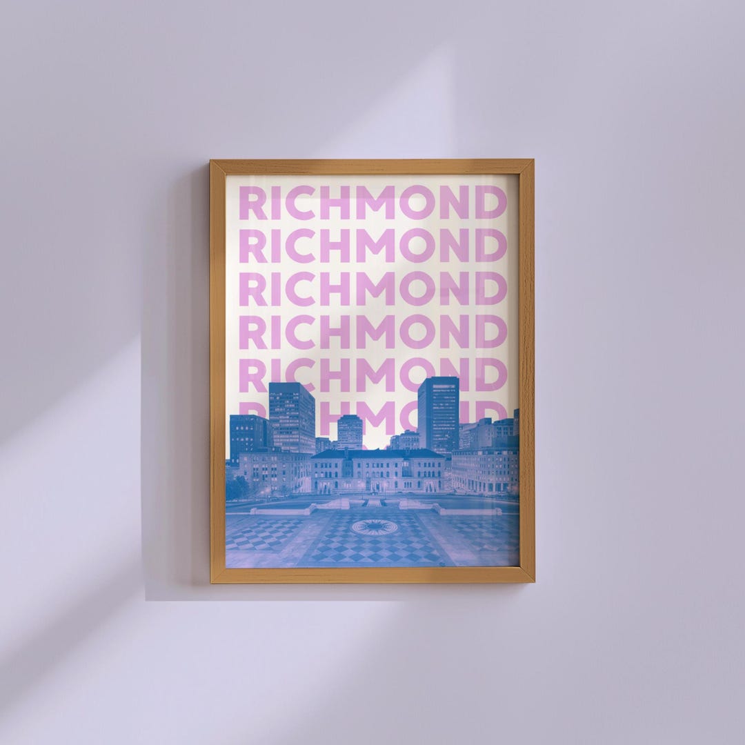 Richmond VA Print Virginia Wall Art City Skyline Poster (digital ...
