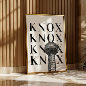 Black White Knoxville Tennessee Wall Art Digital Download Minimalist Knoxville Sunsphere Poster Tennessee Dorm Decor Knoxville TN Printable