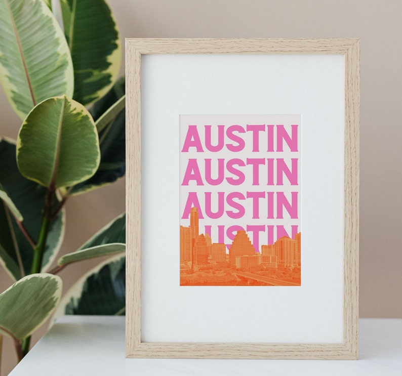 Austin Wall Art Austin Texas Print Austin Skyline Austin Etsy