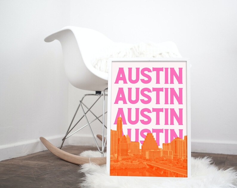 Austin Wall Art Austin Texas Print Austin Skyline Austin Etsy