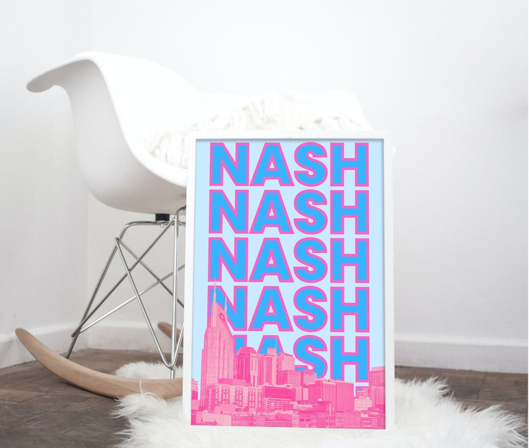 Nashville Print Nashville Wall Art Music City Decor Nashville Wall