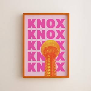 Póster de esfera solar rosa de Knoxville, Tennessee, decoración para dormitorio femenino (descarga digital)