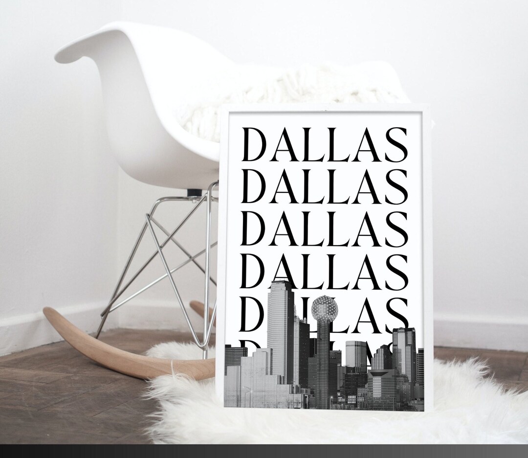 Dallas Print Dallas Wall Art Dallas Poster Dallas Skyline Dallas Art