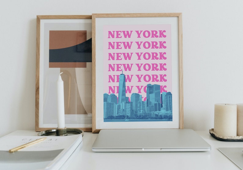 New York Poster New York City Art New York Skyline New Etsy