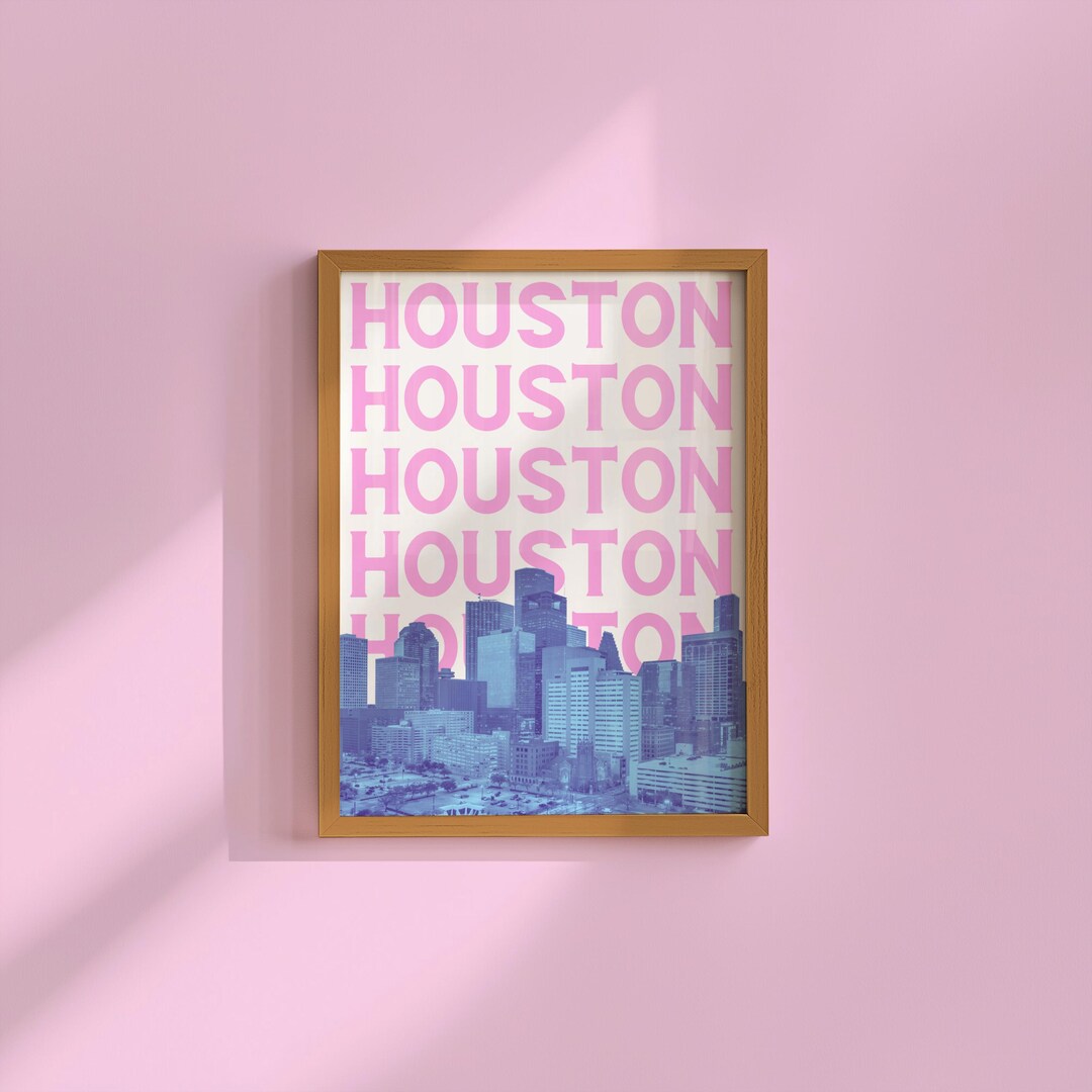 Retro Houston Texas Print City Skyline Poster Printable TX Travel Art ...