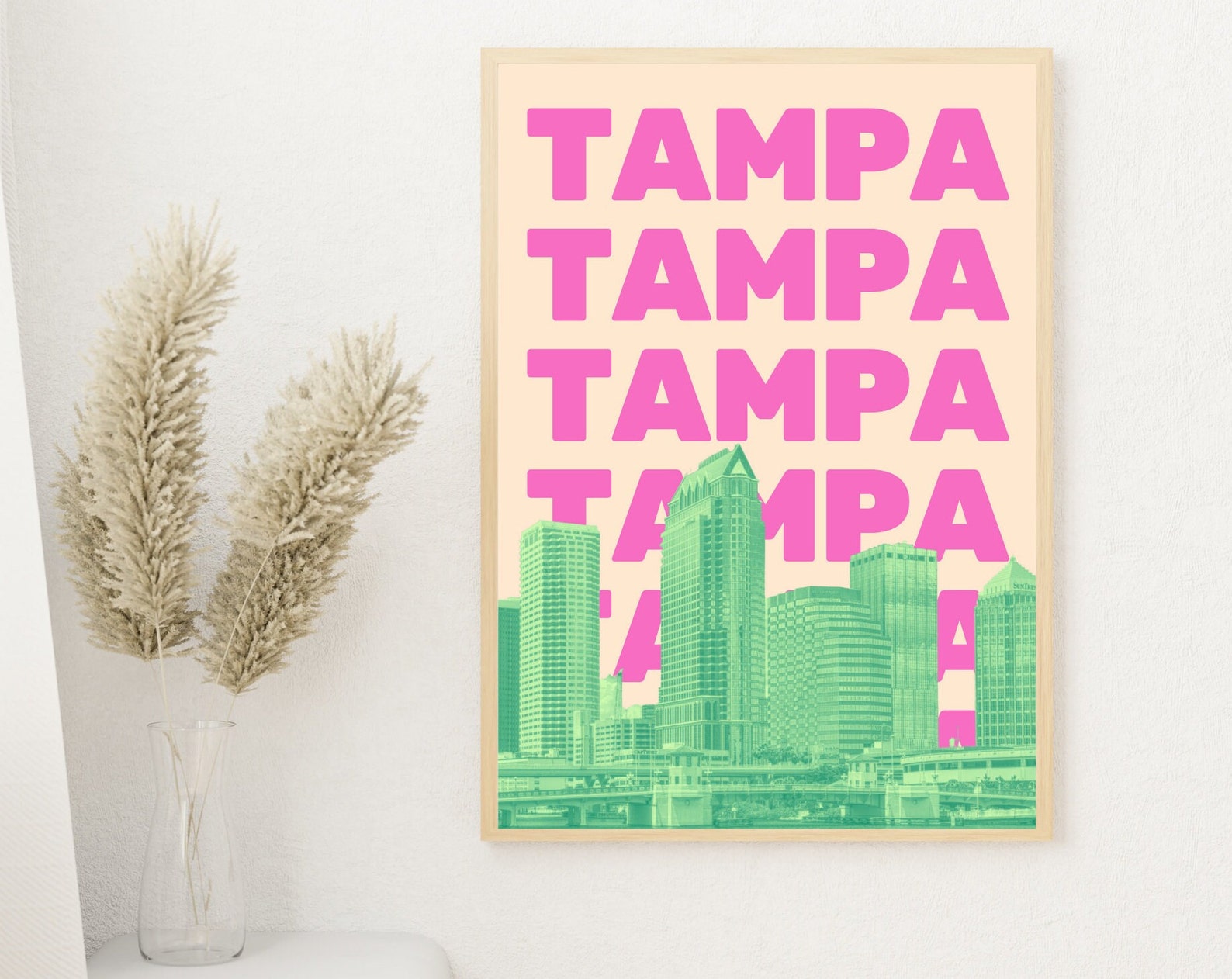 Tampa Print Tampa Wall Art Tampa FL Cityscape Florida Etsy