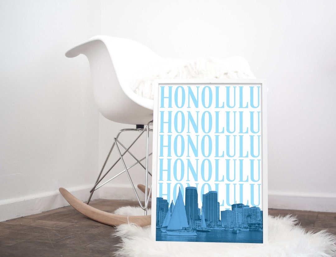 Honolulu Print Hawaii Print Hawaii Art Honolulu Wall Art Honolulu