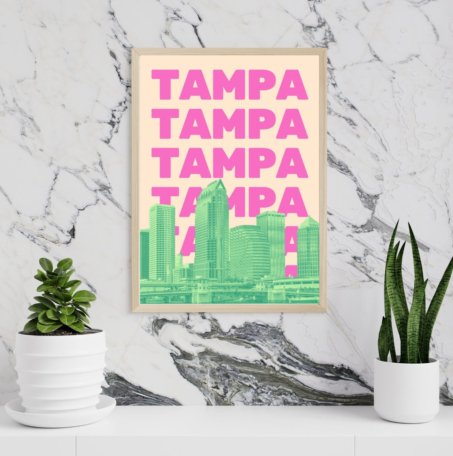 Tampa Print Tampa Wall Art Tampa FL Cityscape Florida Etsy