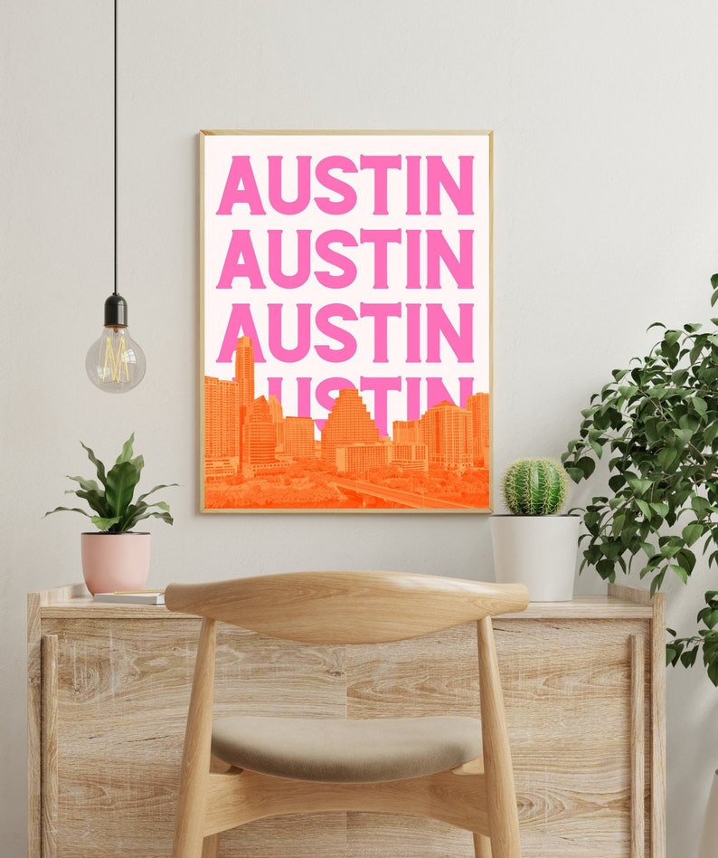 Austin Wall Art Austin Texas Print Austin Skyline Austin Etsy