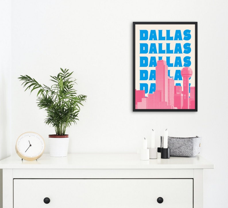 Dallas Poster Dallas Art Print Dallas Wall Art Dallas Etsy