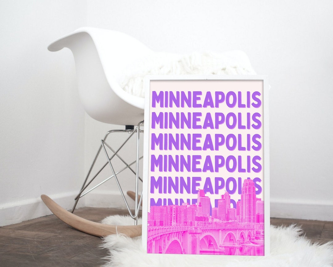 Minneapolis Wall Art Minneapolis Skyline Pink Minneapolis Etsy