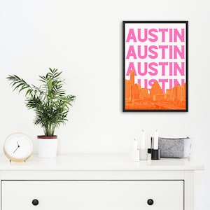 Austin Wall Art Austin Texas Print Austin Skyline Austin Art Austin ...