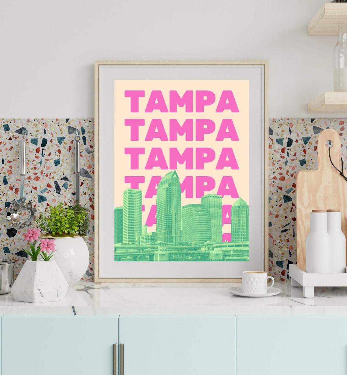 Tampa Print Tampa Wall Art Tampa FL Cityscape Florida Etsy
