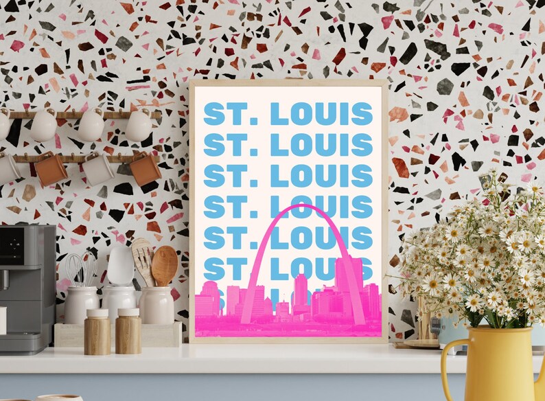 St. Louis Wall Art St. Louis Print St. Louis Skyline St. Etsy