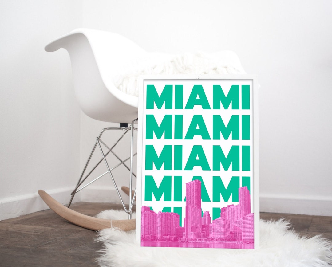 Miami Wall Art Miami Print Miami Wall Decor Miami Art Miami Skyline