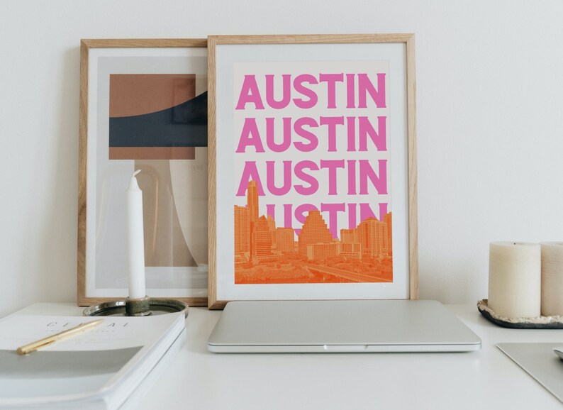 Austin Wall Art Austin Texas Print Austin Skyline Austin Etsy