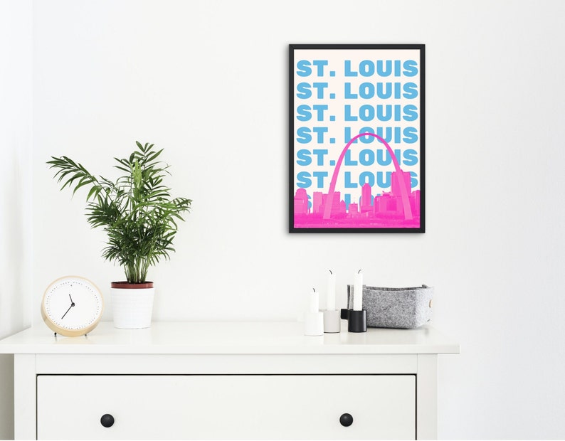 St. Louis Wall Art St. Louis Print St. Louis Skyline St. Etsy