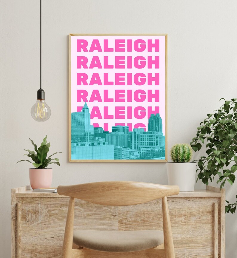 Raleigh Skyline Raleigh Print Raleigh NC Wall Art - Etsy