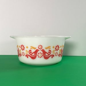 Plato Pyrex vintage con diseño de amistad n.° 473, 1 cuarto de galón