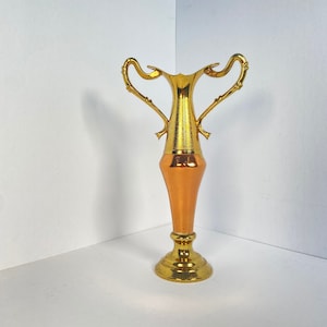 English Copper and Brass Vase, Double Handle Vase. Made in England. Height 8 inch.