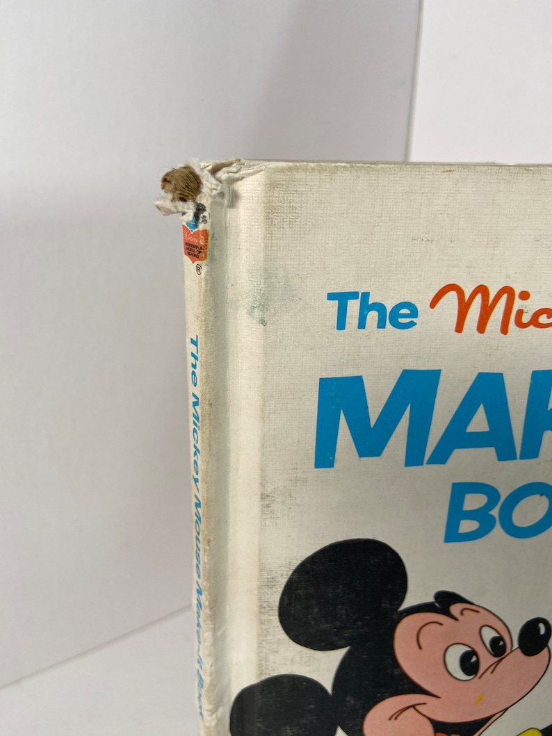 May include: The cover of a vintage children's book featuring Mickey Mouse. The book is titled "The Mickey Mouse Make-Believe Book".