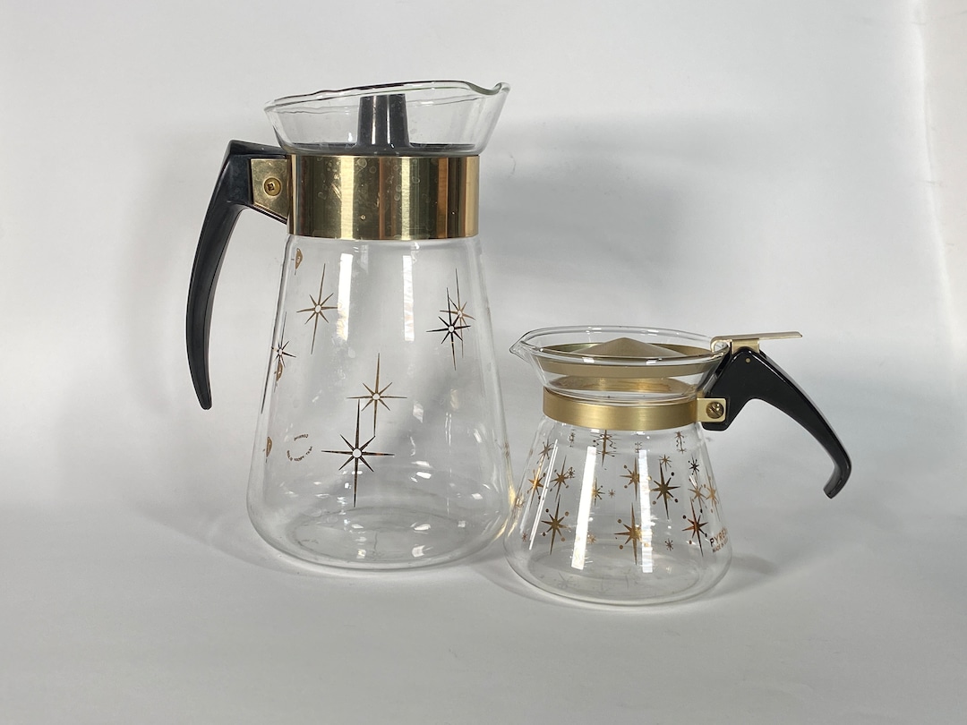 Vintage Pyrex Corning 1960s Atomic Star Burst 6 Cup Coffee Pot Carafe ...