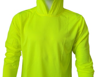 Safety Green Quick Dry Long Sleeve Hooded Shirt