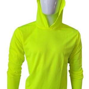 Green HI-VIS Long sleeve shirt with hoodie