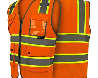 Class 2 Orenge Utility Safety Vest
