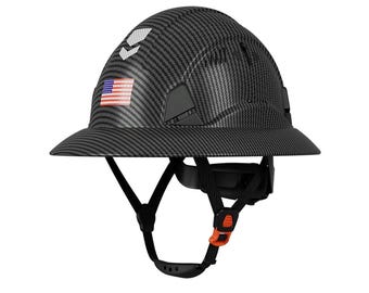 Black Dipped Full Brim Hard Hat:  Cooling System ANSI Z89.1