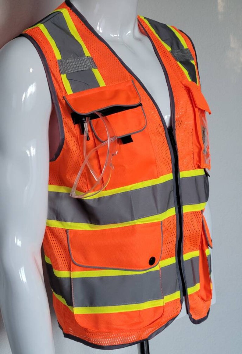 Class 2 Orenge Utility Safety Vest Etsy