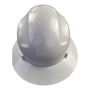 Hydro Dipped White Full Brim Hard Hat: ANSI Z89.1