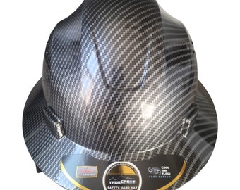 Black Full Brim Fiberglass Hydro Dipped Hard Hat ( Free Shipping)