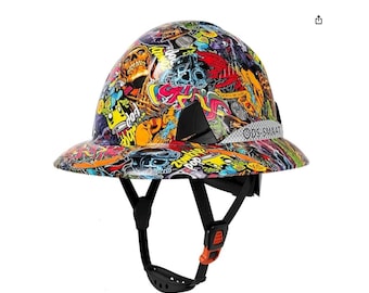 Graffiti Yellow Full Brim  Hard Hat: Hydro Dipped, ANSI Z89.1