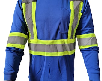 Royal Blue Safety Quik Dry Long Sleeve Shirt