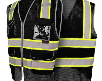 Class 2 Black Utility Safety Vest