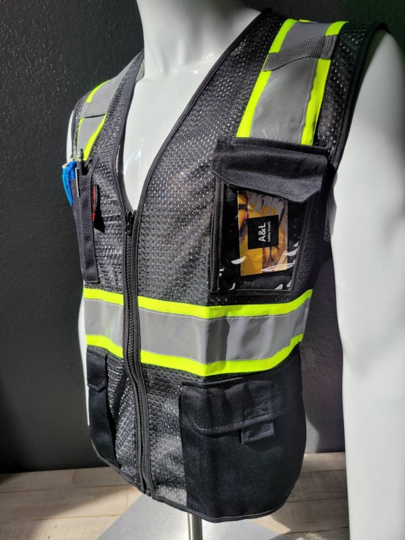 Class 2 Black Safety Vest - Etsy