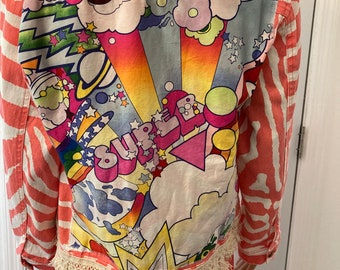 Peter Max inspired pop art jacket