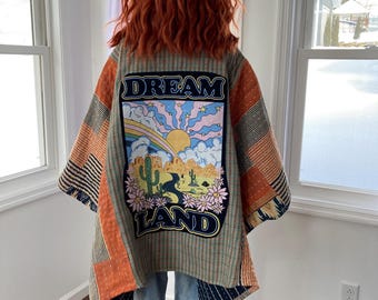 Camicia di flanella e poncho Kantha