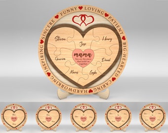 Personalized Mothers Day Puzzle Sign SVG, Gift for Mom,Mothers Day svg,Mothers Day Gifts svg,Glowforge svg files,Laser cut files