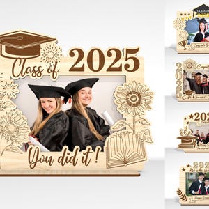 Graduation Photo Frame svg bundle, Graduation Picture Frame svg, Class of 2025 svg, Graduation Gift svg, Laser cut files,Glowforge SVG Files