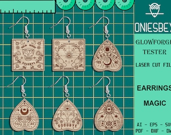 Ouija Board Oorbellen Svg Bundel, Magic Earring Svg, Oorbellen Laser gesneden bestand, Halloween Oorbellen SVG, Glowforge SVG Bestanden, Digitaal Bestand