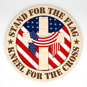 T-shirt ALSTYLE 'Soldier I Stand For The Flag Kneel For The Cross' Bandiera Americana - Foto 2