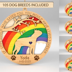 Gepersonaliseerde huisdier verlies ornament SVG, hond Memorial ornament SVG, verlies van hond SVG, huisdier Memorial geschenken SVG, Glowforge SVG-bestanden, lasergesneden bestanden
