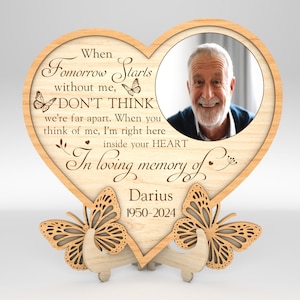 Letrero conmemorativo personalizado para papá SVG, letrero conmemorativo de mariposa SVG, pérdida de un ser querido, obsequios conmemorativos SVG, archivos SVG de Glowforge, archivos cortados con láser
