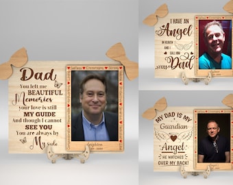 Dad Memorial Photo Frame svg, 3D laser cut frame, Memorial Gift svg, Gift for Dad, Fathers Day gifts svg,Glowforge svg files,Laser cut files