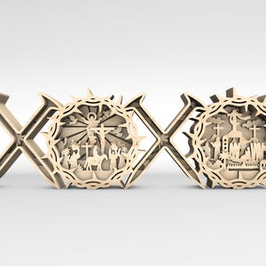 Multilayer Easter Story Xoxo Scene Art SVG, Xoxo svg, Ostertag svg, Er ist aufgegangen Art svg, 6-Schicht-Kunststück für Glowforge, Lasercut-Dateien