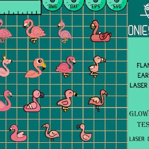 Flamingo Earring Stud Svg Bundle, Flamingo Stud Earrings Laser cut file, Flamingo Earrings SVG, Glowforge SVG Files, Digital File