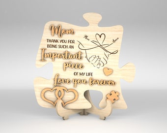 Personalized Mother And Kid Hand Stand Decor SVG, Mom Piece svg, Gift for Mom,Mothers Day Gifts svg,Glowforge svg files,Laser cut files