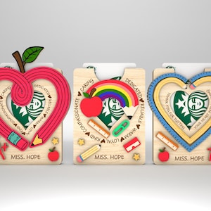 Personalisierter Lehrer Geschenk Kartenhalter SVG, Geschenk für Lehrer, Lehrer Foto Magnet svg, Lehrer Wertschätzung, Glowforge svg Dateien, Laser geschnitten Dateien